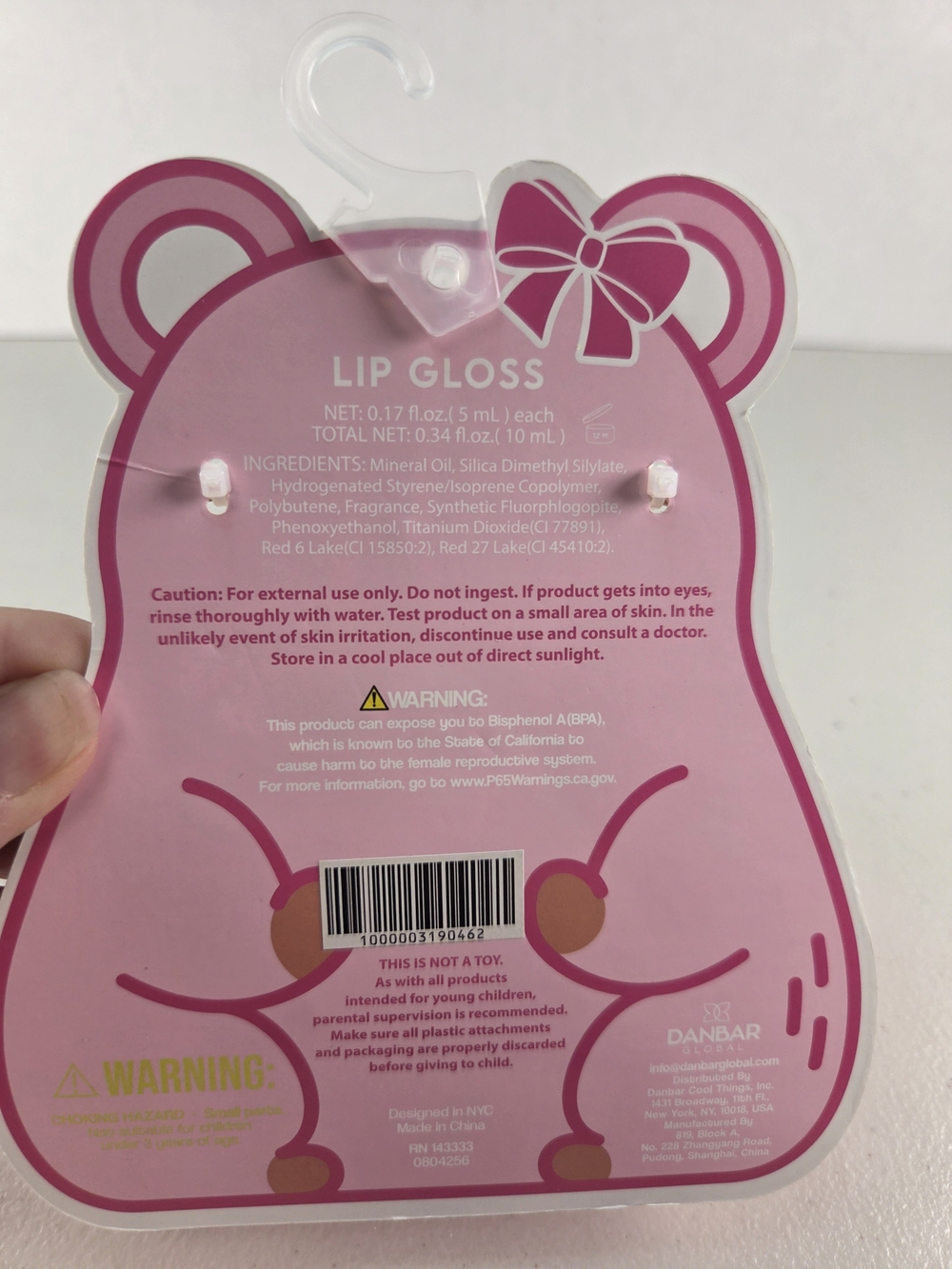 Capybara Pink Kids Keychain Lip Gloss & Charm Set - Picture 5 of 5